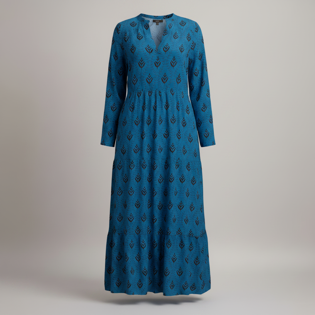 Vestido Maxi Feminino Verão com Estampa Geométrica