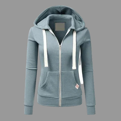 Hoodie Fleece Feminino | Moletom com Zíper e Capuz Ajustável