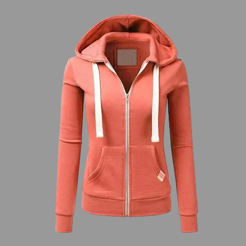 Hoodie Fleece Feminino | Moletom com Zíper e Capuz Ajustável