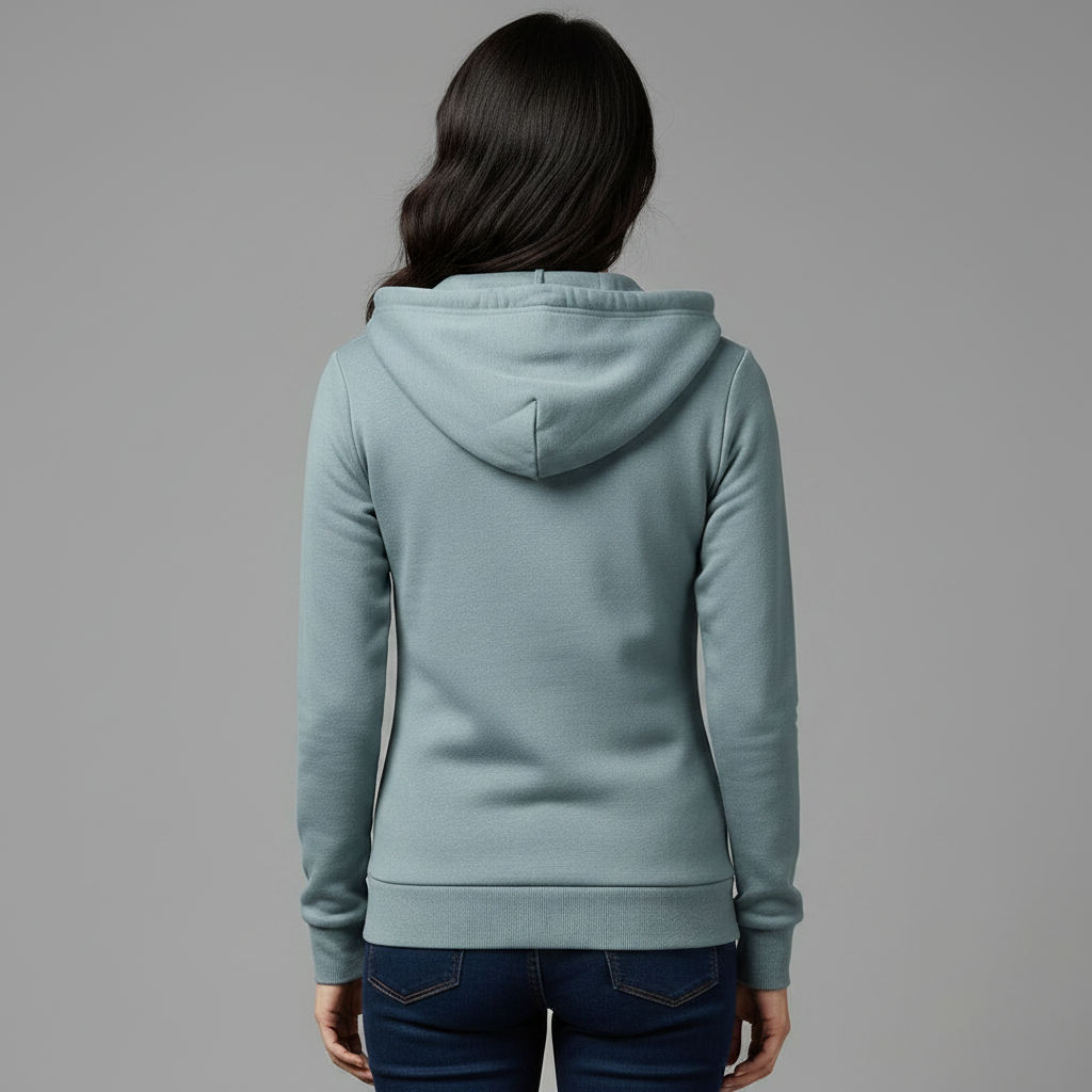 Hoodie Fleece Feminino | Moletom com Zíper e Capuz Ajustável
