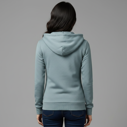 Hoodie Fleece Feminino | Moletom com Zíper e Capuz Ajustável