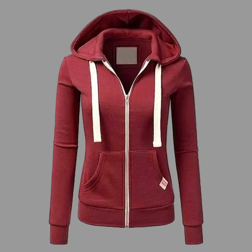 Hoodie Fleece Feminino | Moletom com Zíper e Capuz Ajustável