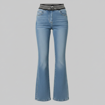 Jeans Feminino Cintura Alta Alicia | Calça Slim Flare