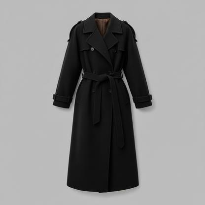 Maxi-jas com Cinto Ajustável | Casaco Feminino Elegante