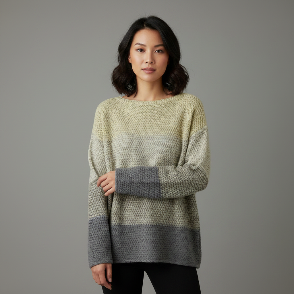 Suéter Oversized Patchwork em Tricô | Moda Feminina
