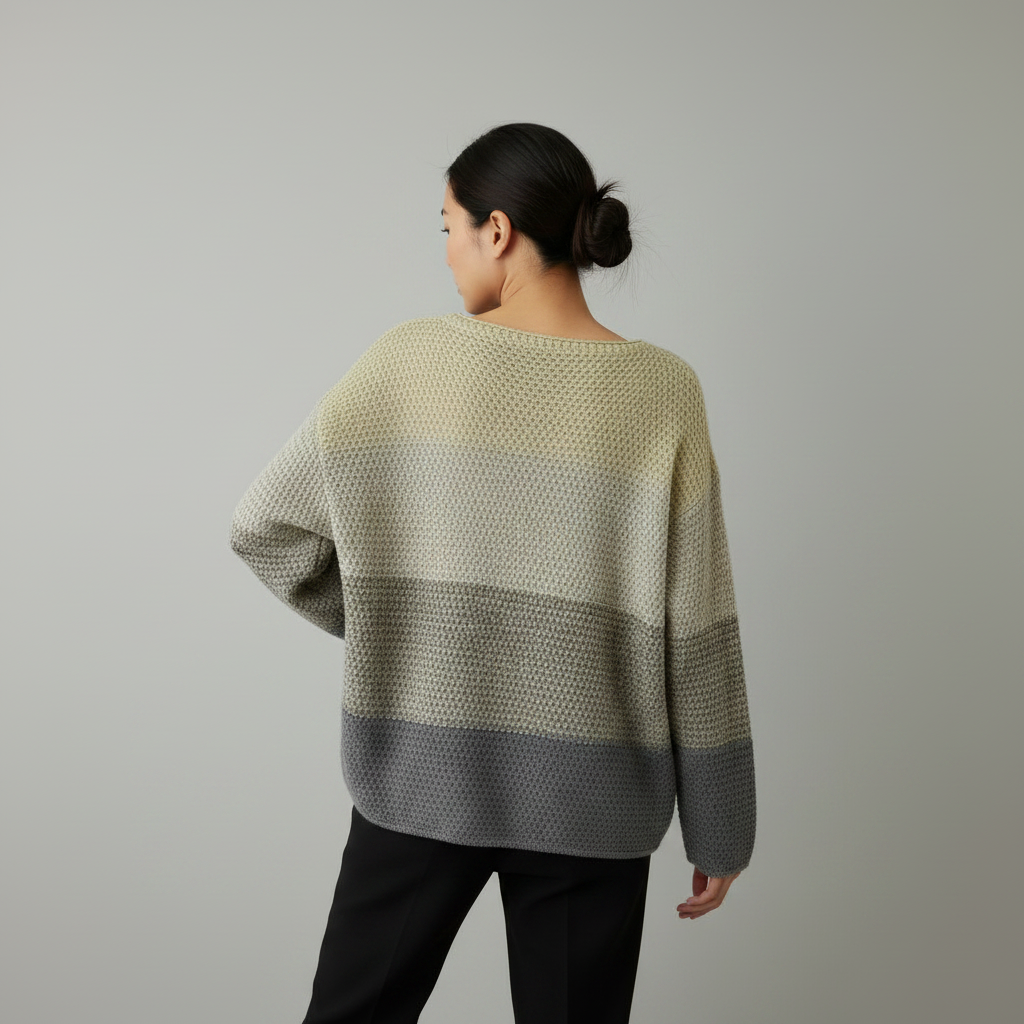 Suéter Oversized Patchwork em Tricô | Moda Feminina
