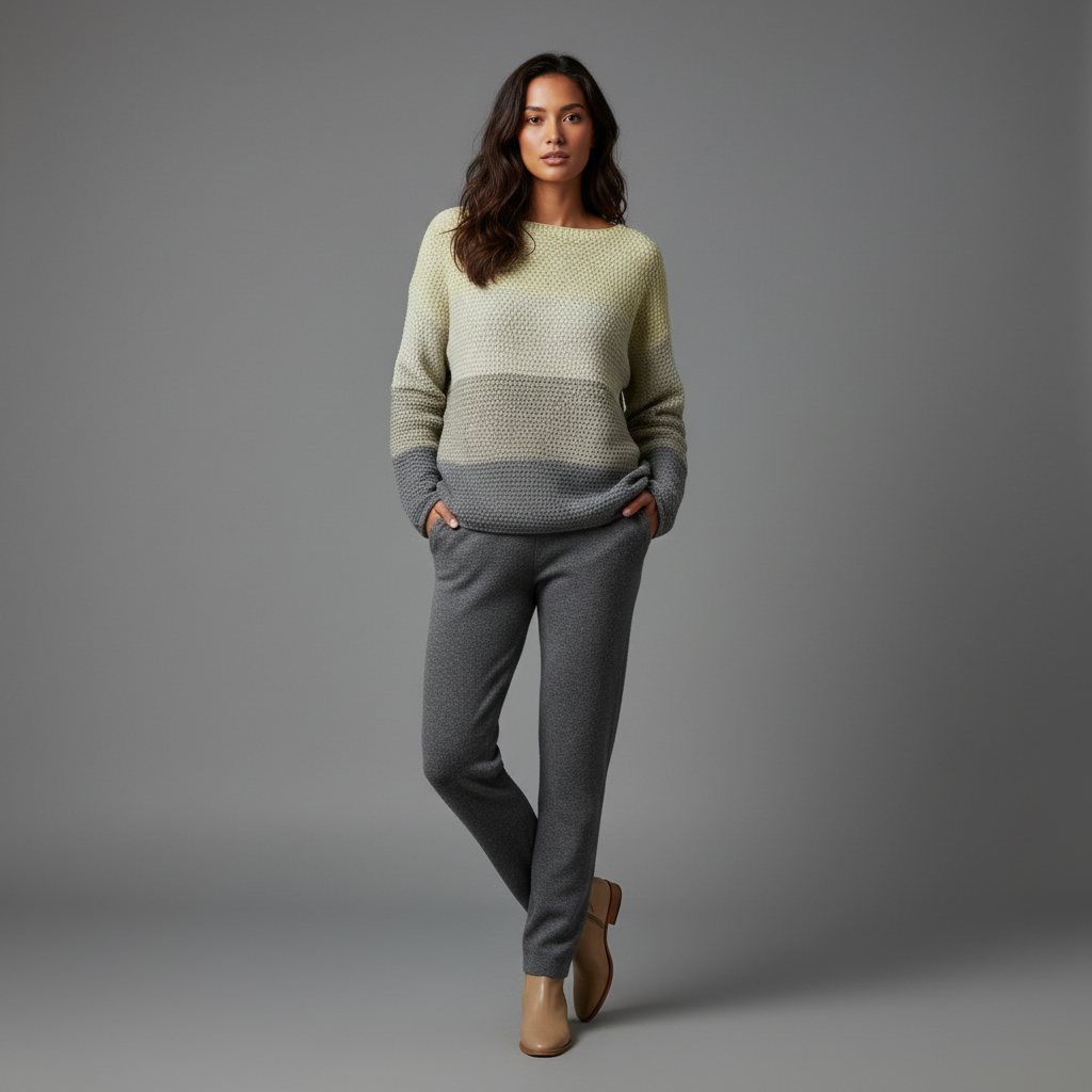 Suéter Oversized Patchwork em Tricô | Moda Feminina