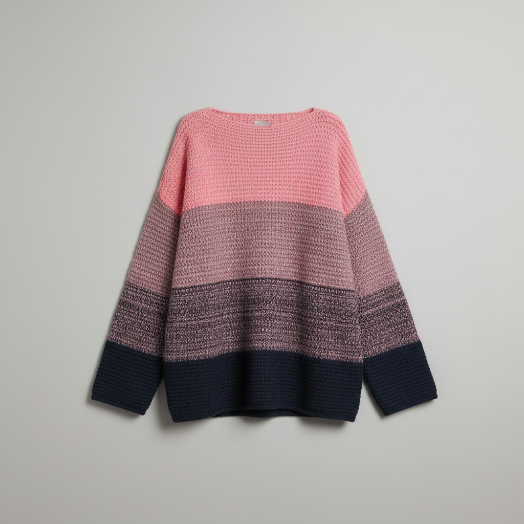 Suéter Oversized Patchwork em Tricô | Moda Feminina