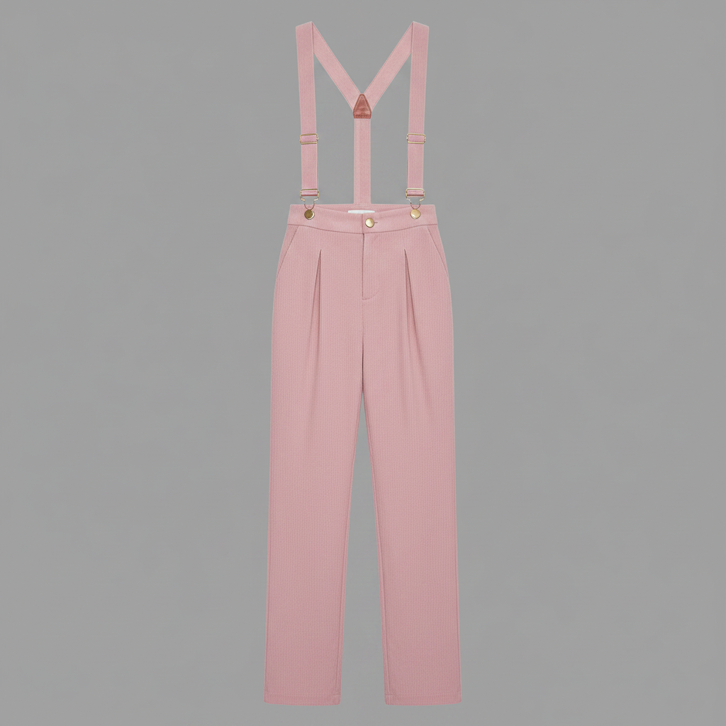 Macacão Rosa Ajustável em Veludo Cotelê | Casual Feminino