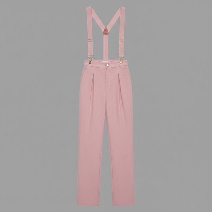 Macacão Rosa Ajustável em Veludo Cotelê | Casual Feminino