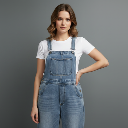 Jardineira Jeans Azul Vintage | Jardineiras Mulher