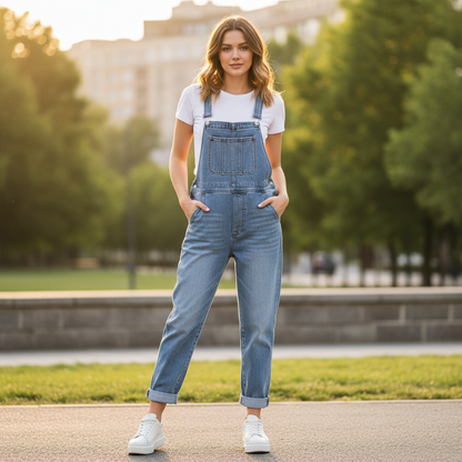 Jardineira Jeans Azul Vintage | Jardineiras Mulher