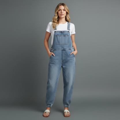 Jardineira Jeans Azul Vintage | Jardineiras Mulher