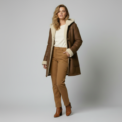 Casaco Grosso com Capuz Feminino | Jaqueta de Inverno