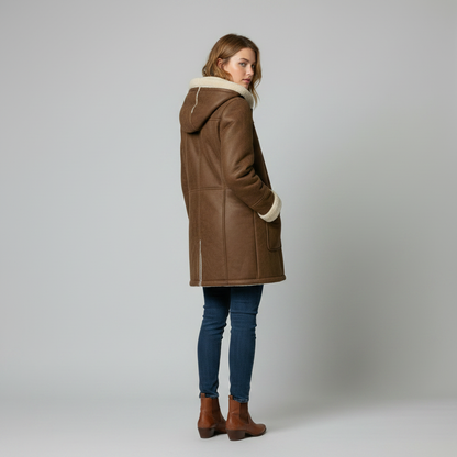 Casaco Grosso com Capuz Feminino | Jaqueta de Inverno