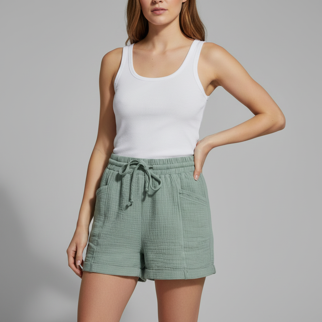 Short Feminino de Algodão Leve | Shorts de Verão Casuais