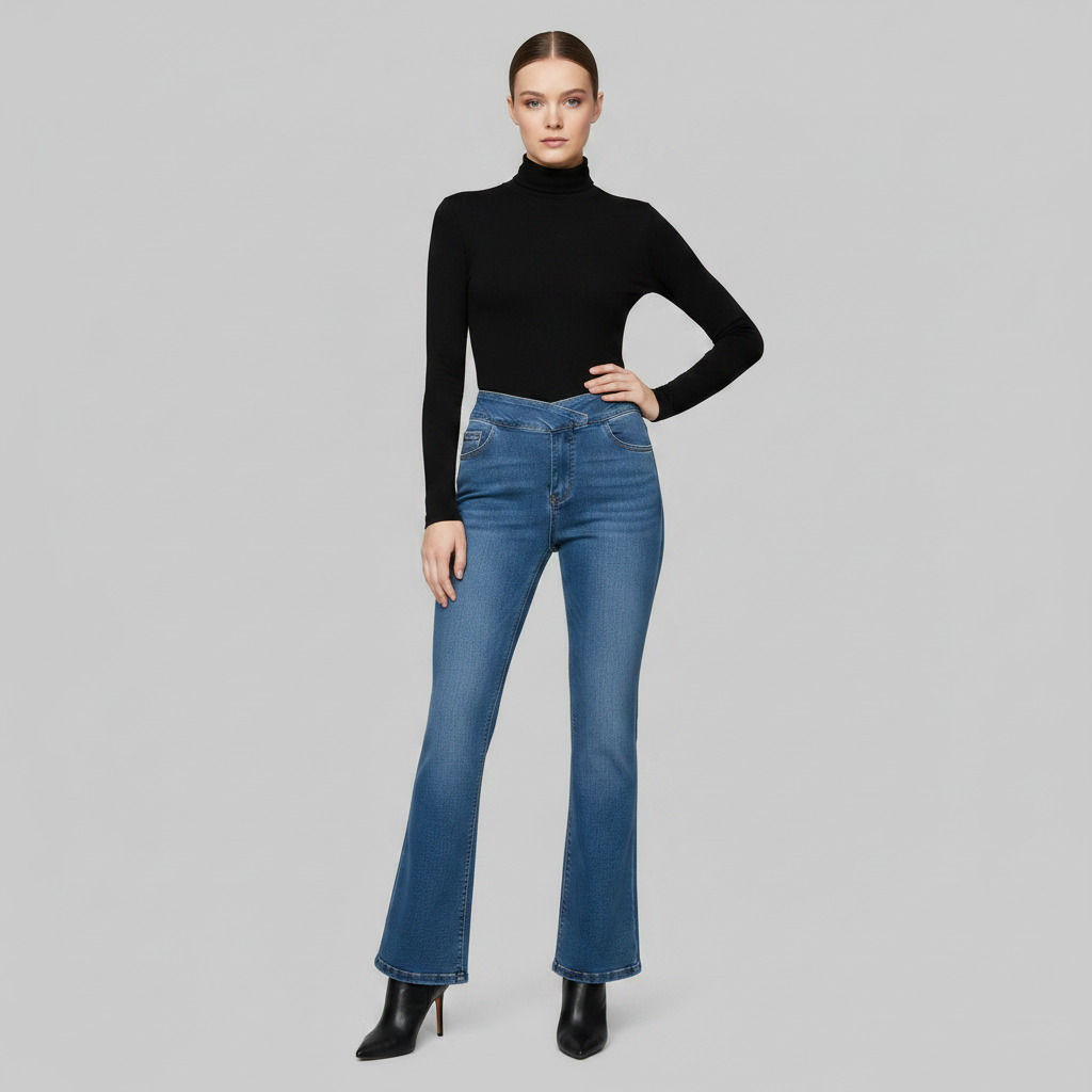Helena | Calça Jeans Stretch Feminina com Cintura Alta