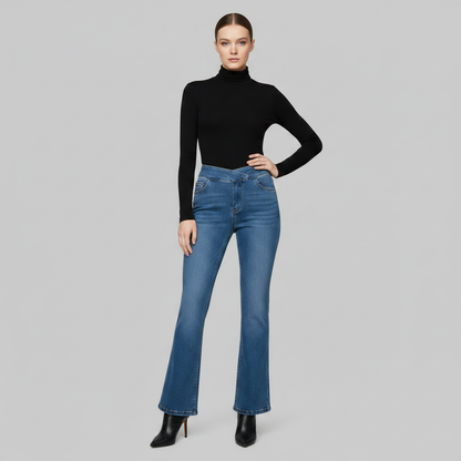 Helena | Calça Jeans Stretch Feminina com Cintura Alta