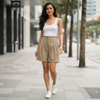 Short Feminino Confortável com Bolsos e Detalhes Bordados | Moda Casual