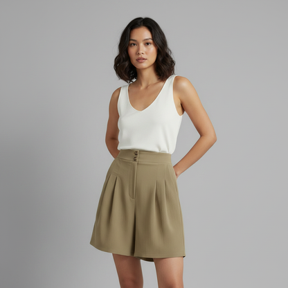 Short Feminino Confortável com Bolsos e Detalhes Bordados | Moda Casual