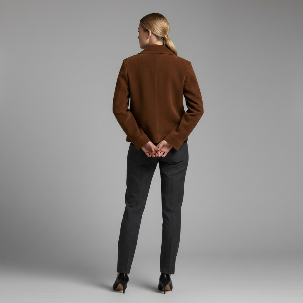 Jaqueta Curta Suede com Zíper e Bolso | Moda Casual Feminina
