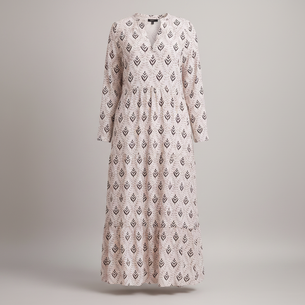 Vestido Maxi Feminino Verão com Estampa Geométrica