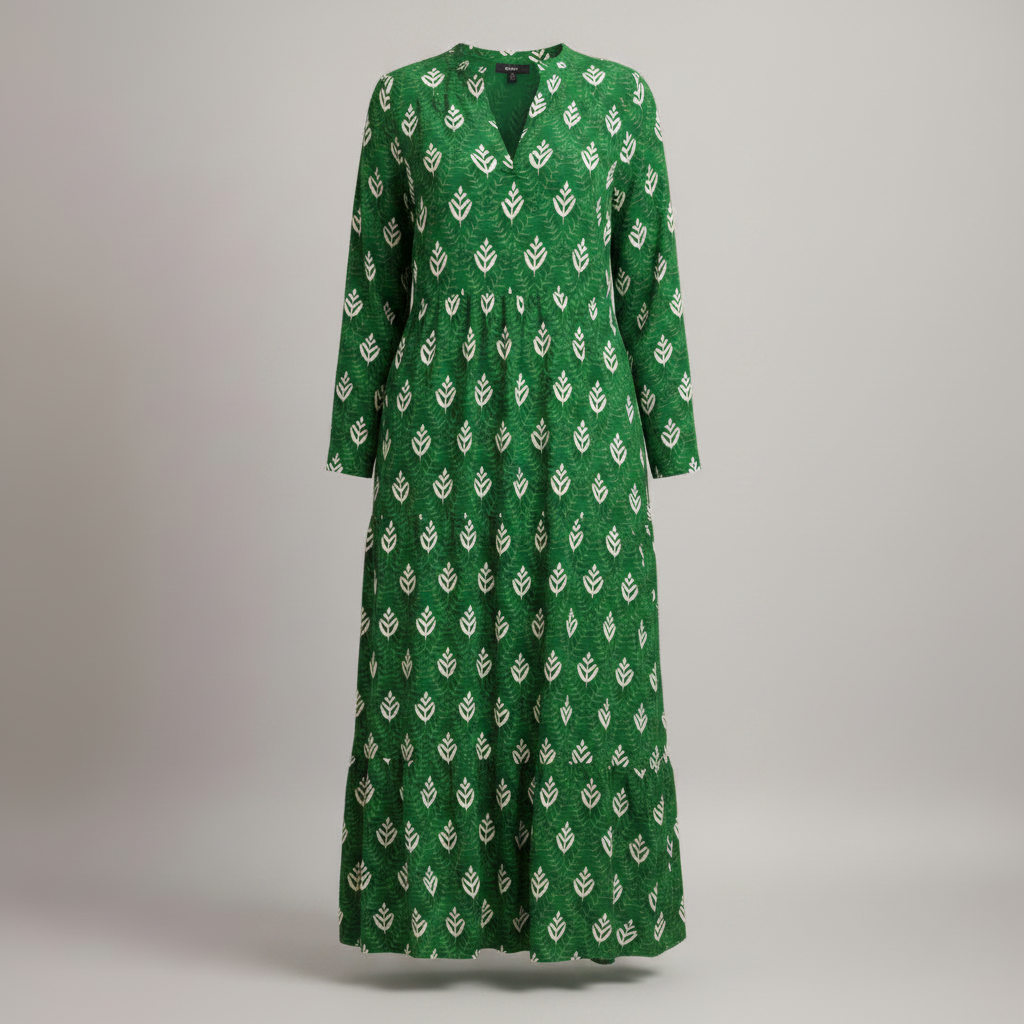 Vestido Maxi Feminino Verão com Estampa Geométrica