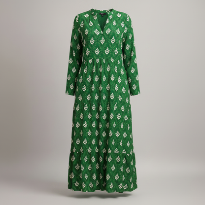 Vestido Maxi Feminino Verão com Estampa Geométrica