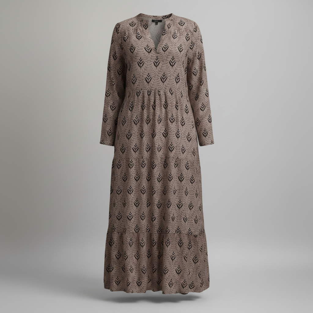 Vestido Maxi Feminino Verão com Estampa Geométrica