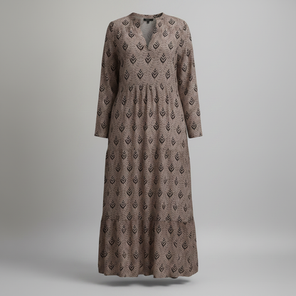 Vestido Maxi Feminino Verão com Estampa Geométrica